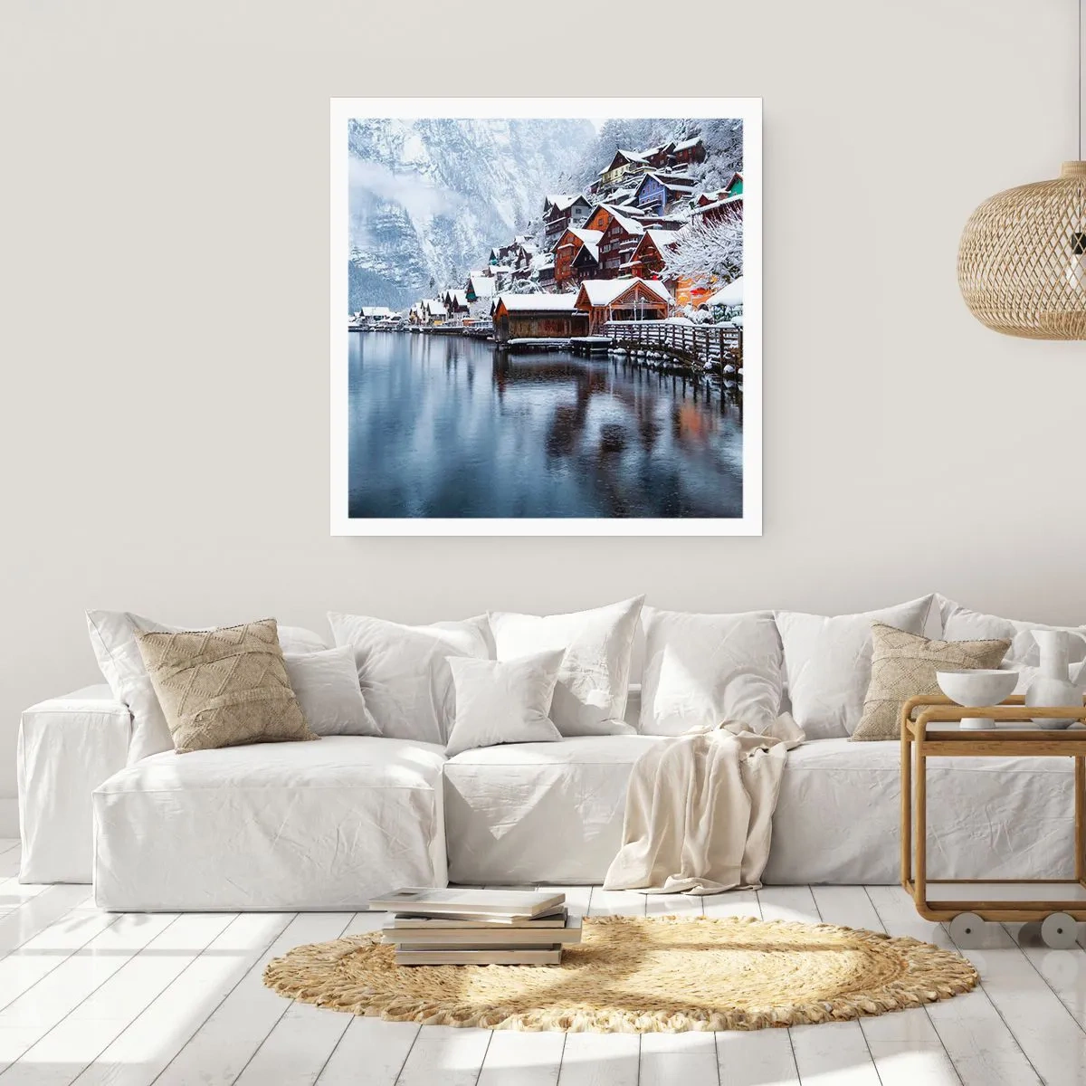 Plakat - W zimowej dekoracji - 50x50 cm