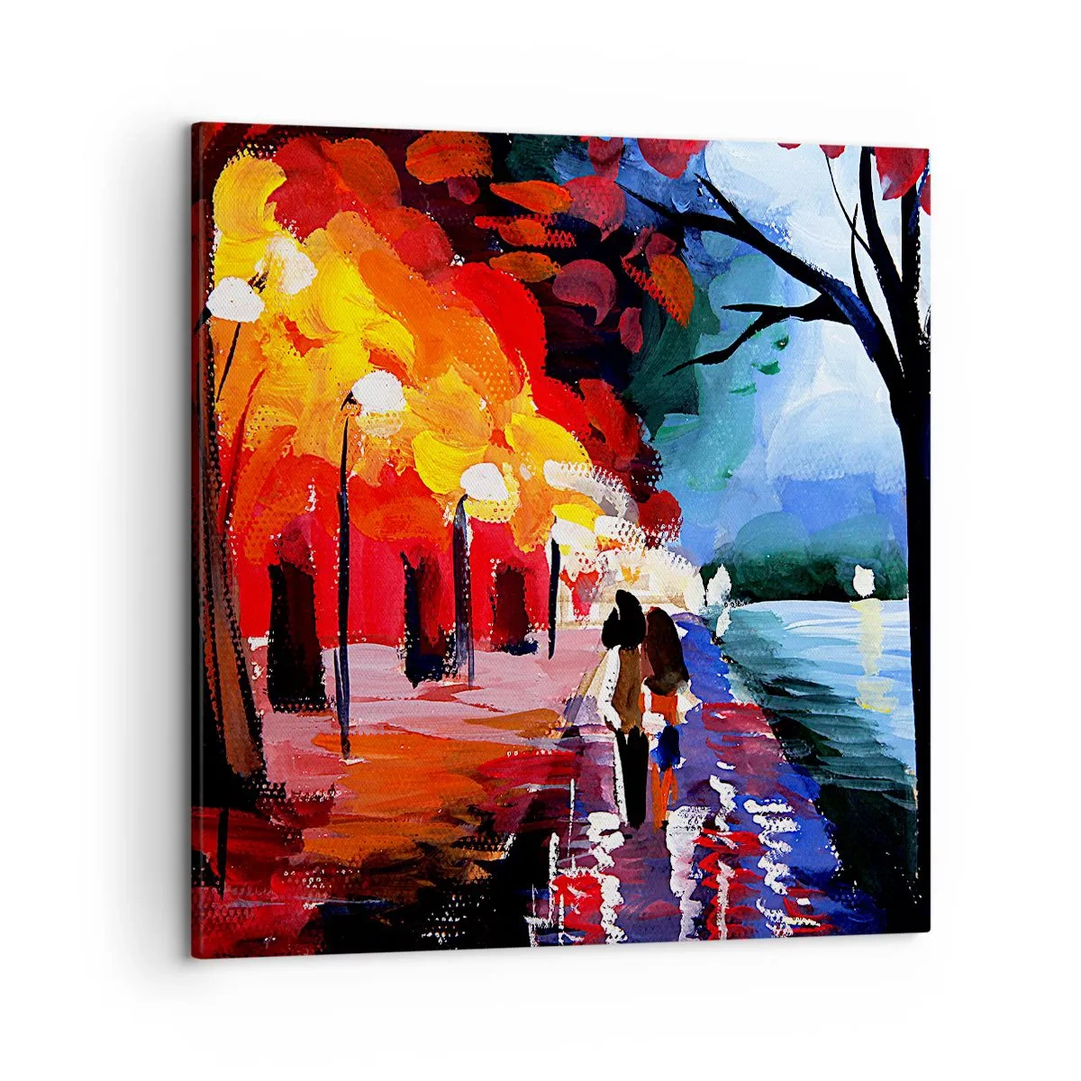 Obraz na płótnie - Płomienna jesień w parku - 50x50 cm