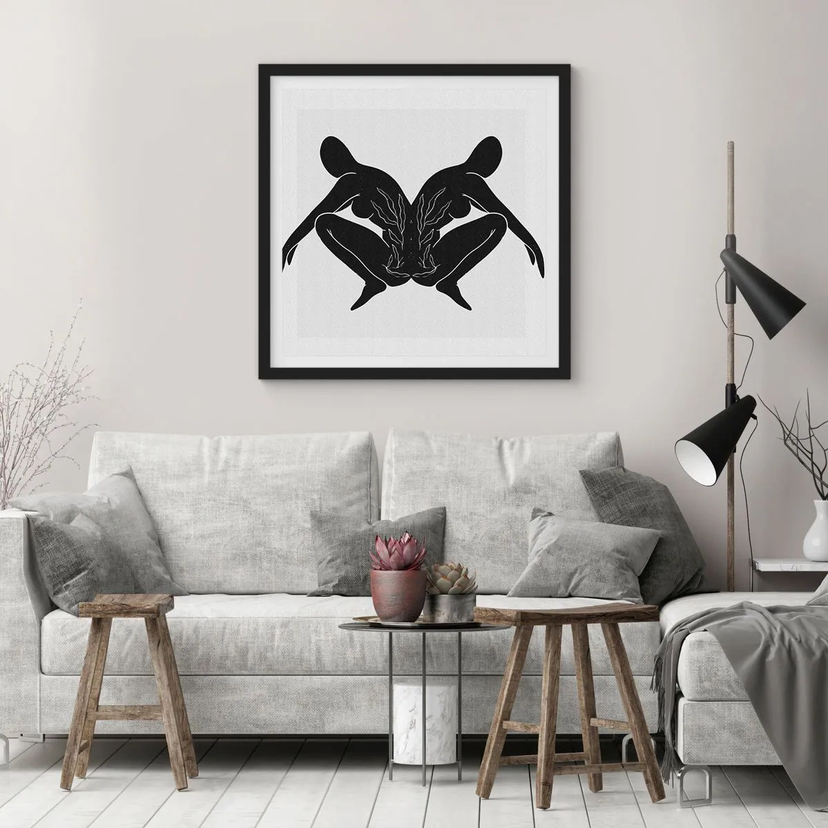 Plakat w czarnej ramie - Wspólna dusza - 50x50 cm