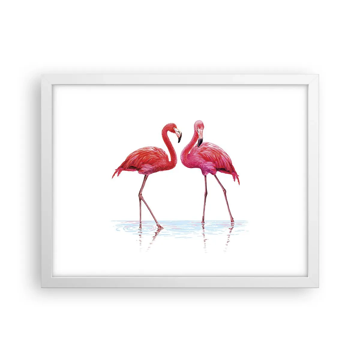 Plakat w białej ramie - Różowe randez-vous - 40x30 cm