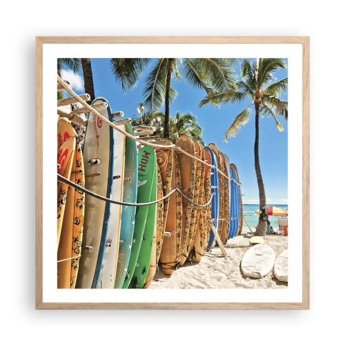Plakat w ramie jasny dąb - Słoneczna zabawa - 60x60 cm