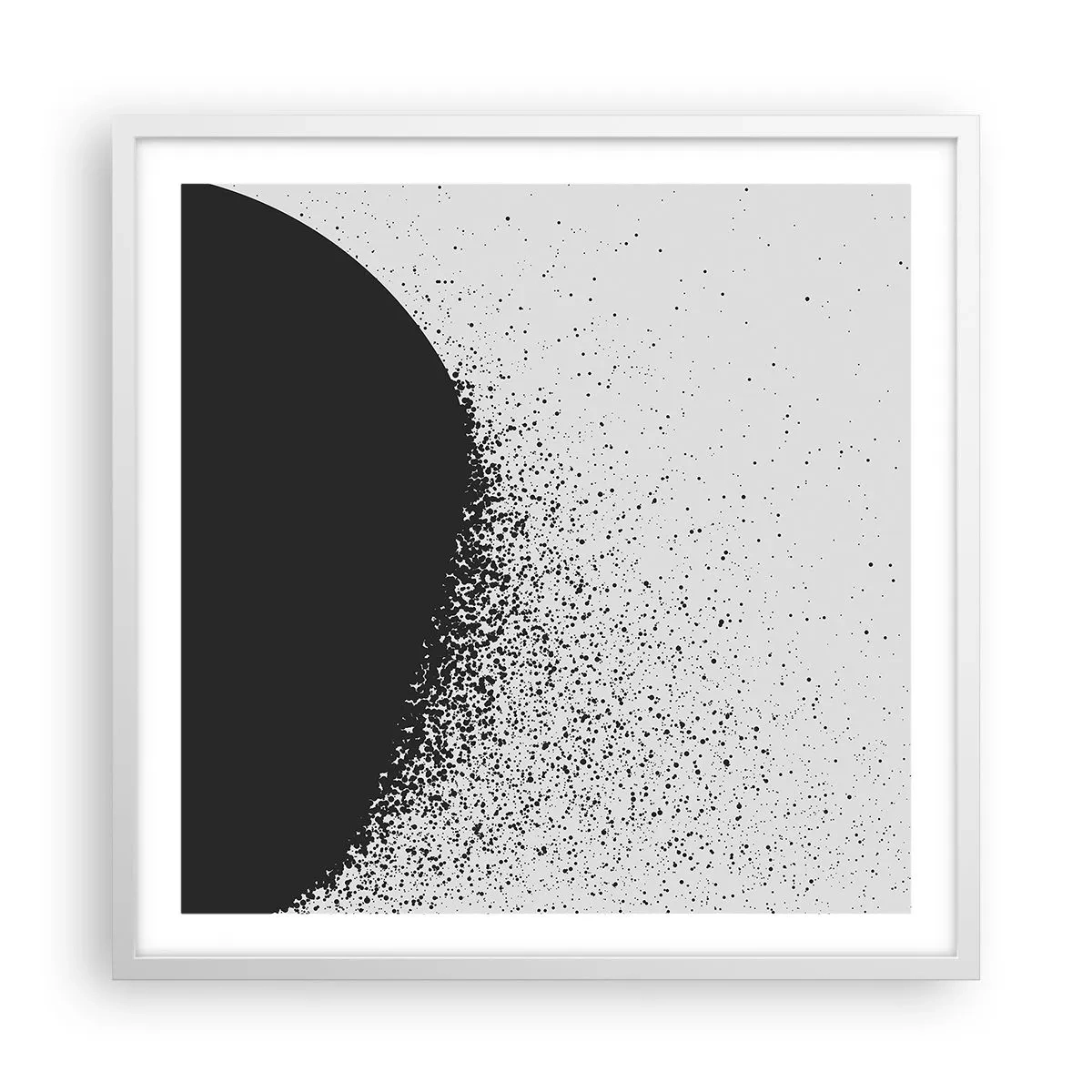 Plakat w białej ramie - Ruch cząsteczek - 60x60 cm