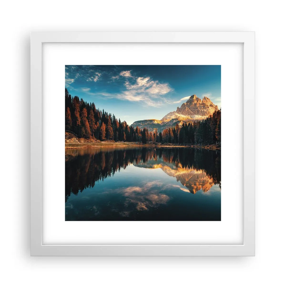 Plakat w białej ramie - Pejzaż podwójny - 30x30 cm