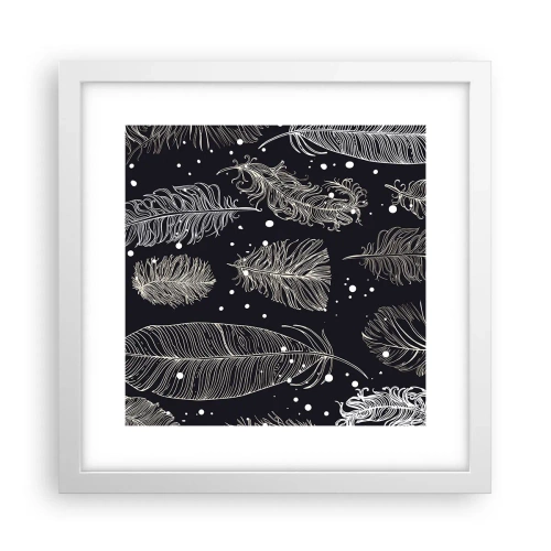 Plakat w białej ramie - Pierzasta koronka - 30x30 cm