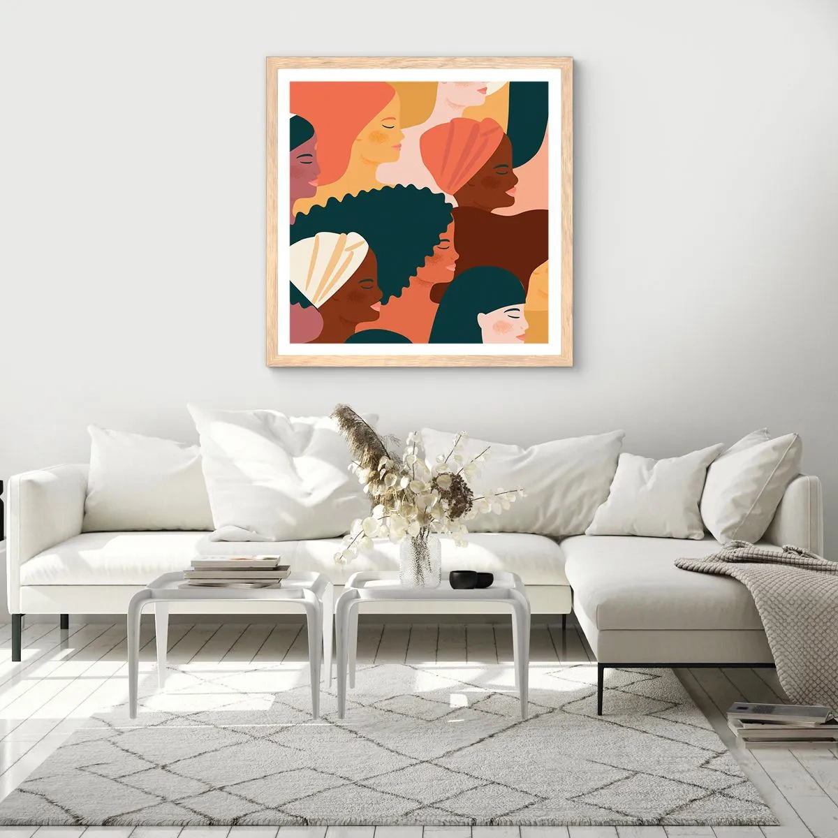 Plakat w ramie jasny dąb - Tylko kobiecość - 50x50 cm