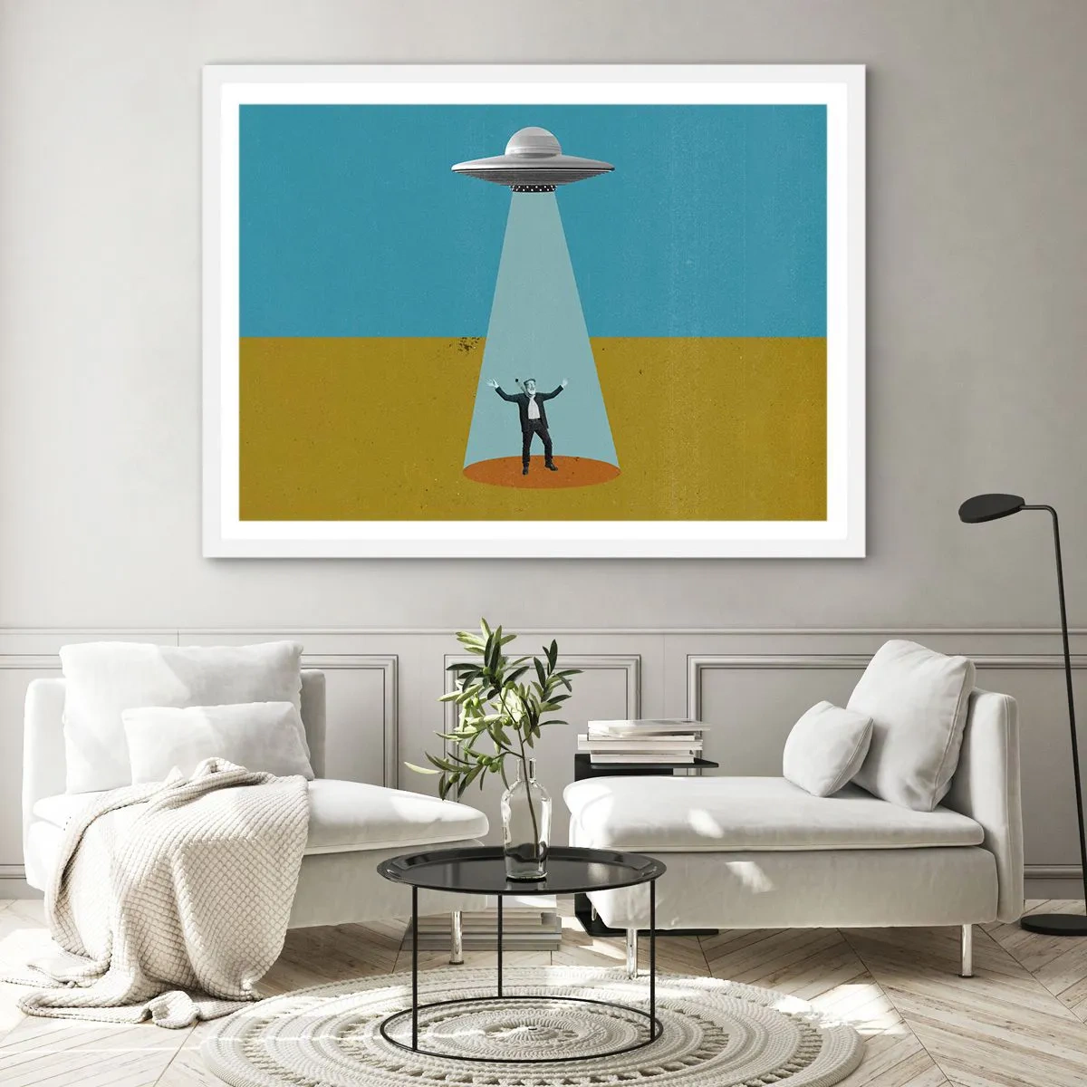 Plakat w białej ramie - Bliskie spotkanie - 100x70 cm