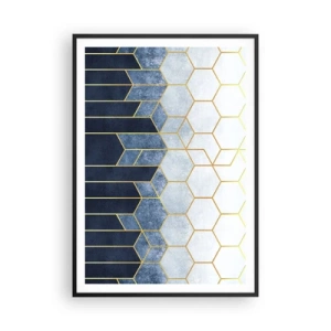 Plakat w czarnej ramie - Kompozycja w synkopowym rytmie - 70x100 cm