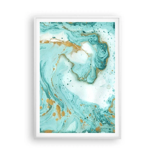 Plakat w białej ramie - Pod wielką falą z epoki Edo - 70x100 cm