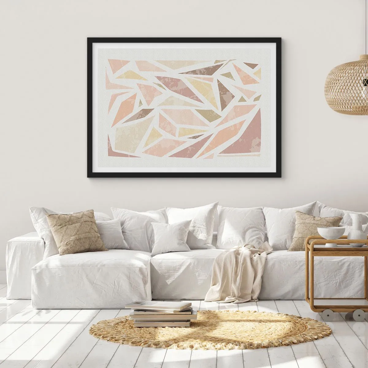 Plakat w czarnej ramie - Kompozycja witrażowa - 50x40 cm