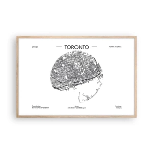 Plakat w ramie jasny dąb - Anatomia Toronto - 91x61 cm