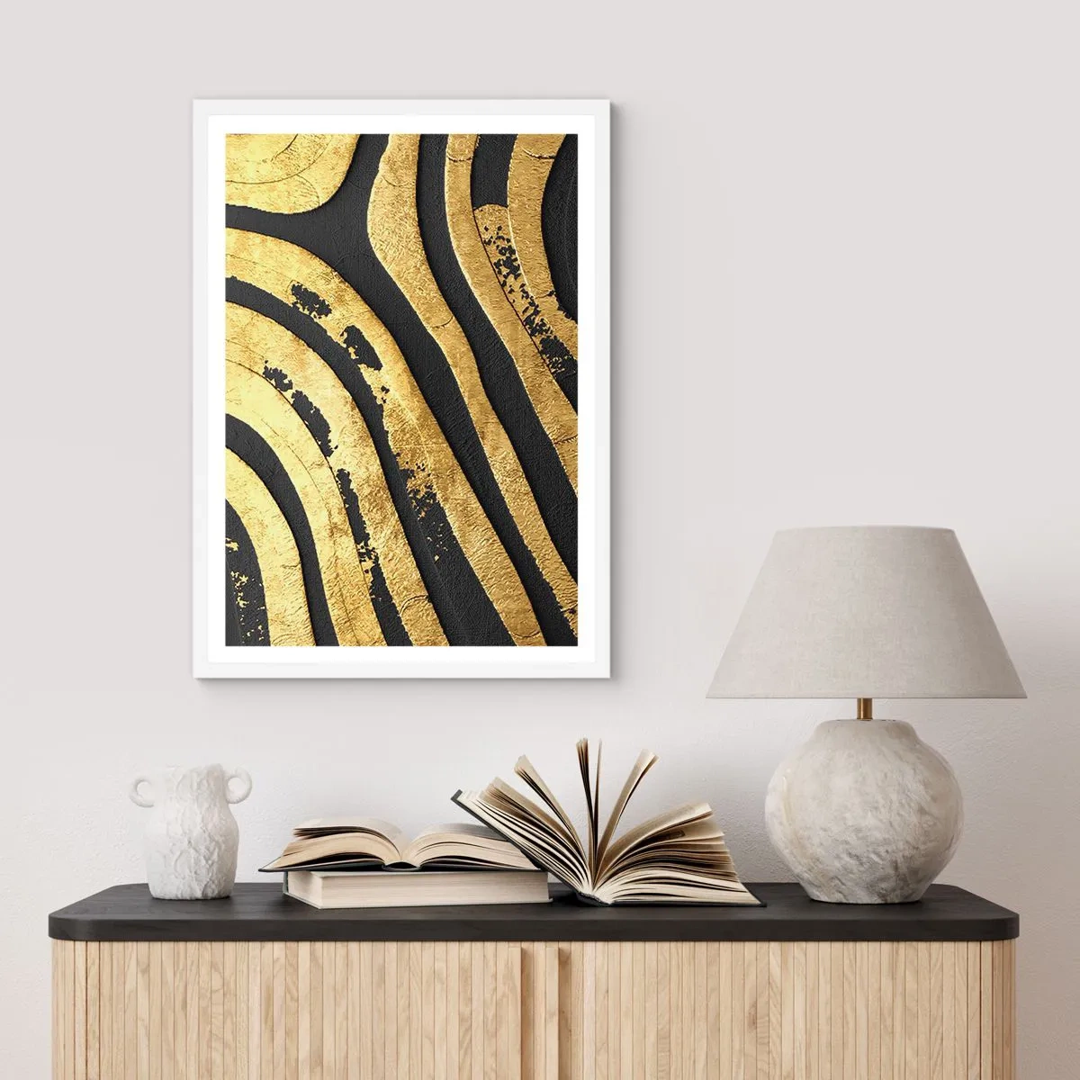 Plakat w białej ramie - Wszystko płynie - 50x70 cm