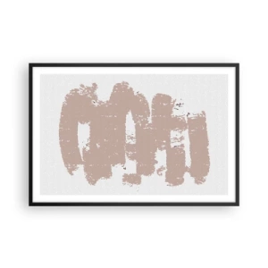 Plakat w czarnej ramie - Abstrakcja w łagodnym różu - 91x61 cm