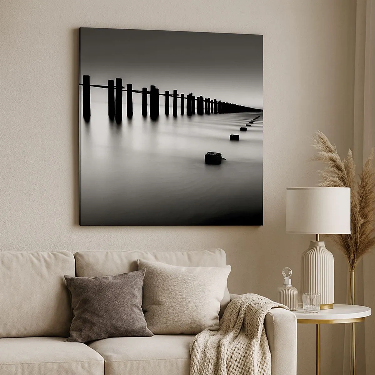 Obraz na płótnie - Szara dal we mgle - 30x30 cm