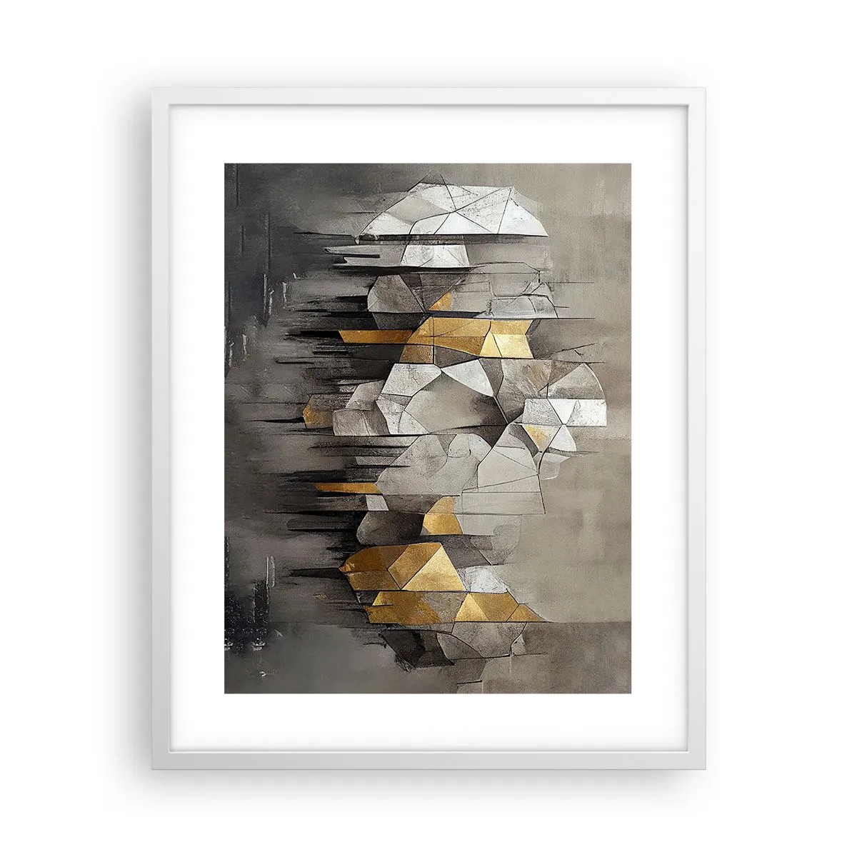 Plakat w białej ramie - Kompozycja z lodu i światła - 40x50 cm