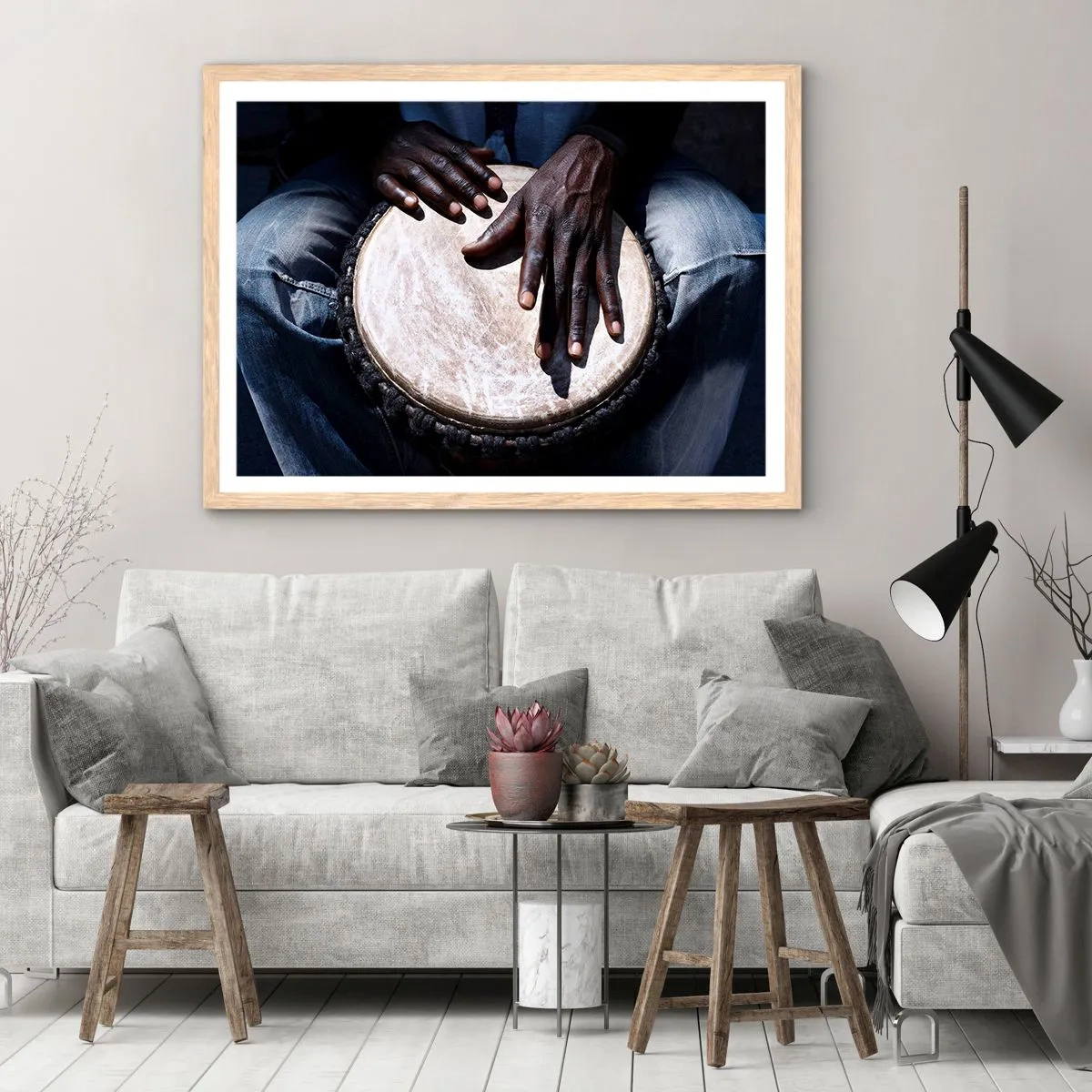 Plakat w ramie jasny dąb - Żyj w swoim rytmie - 70x50 cm