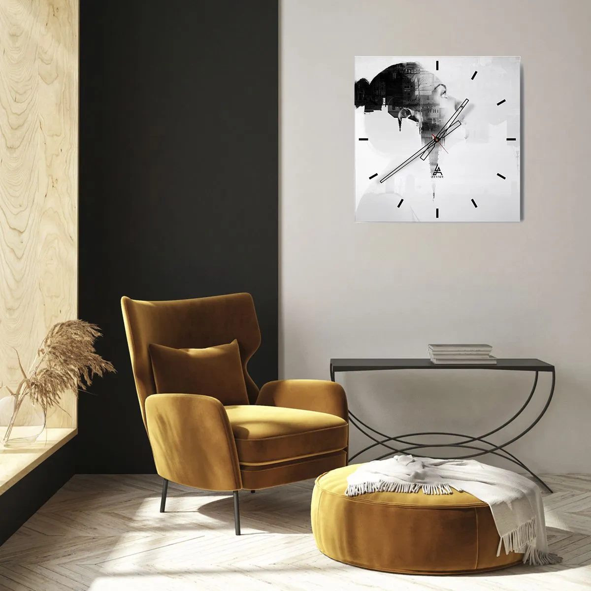 Zegar ścienny - Po dwóch stronach szyby - 30x30 cm