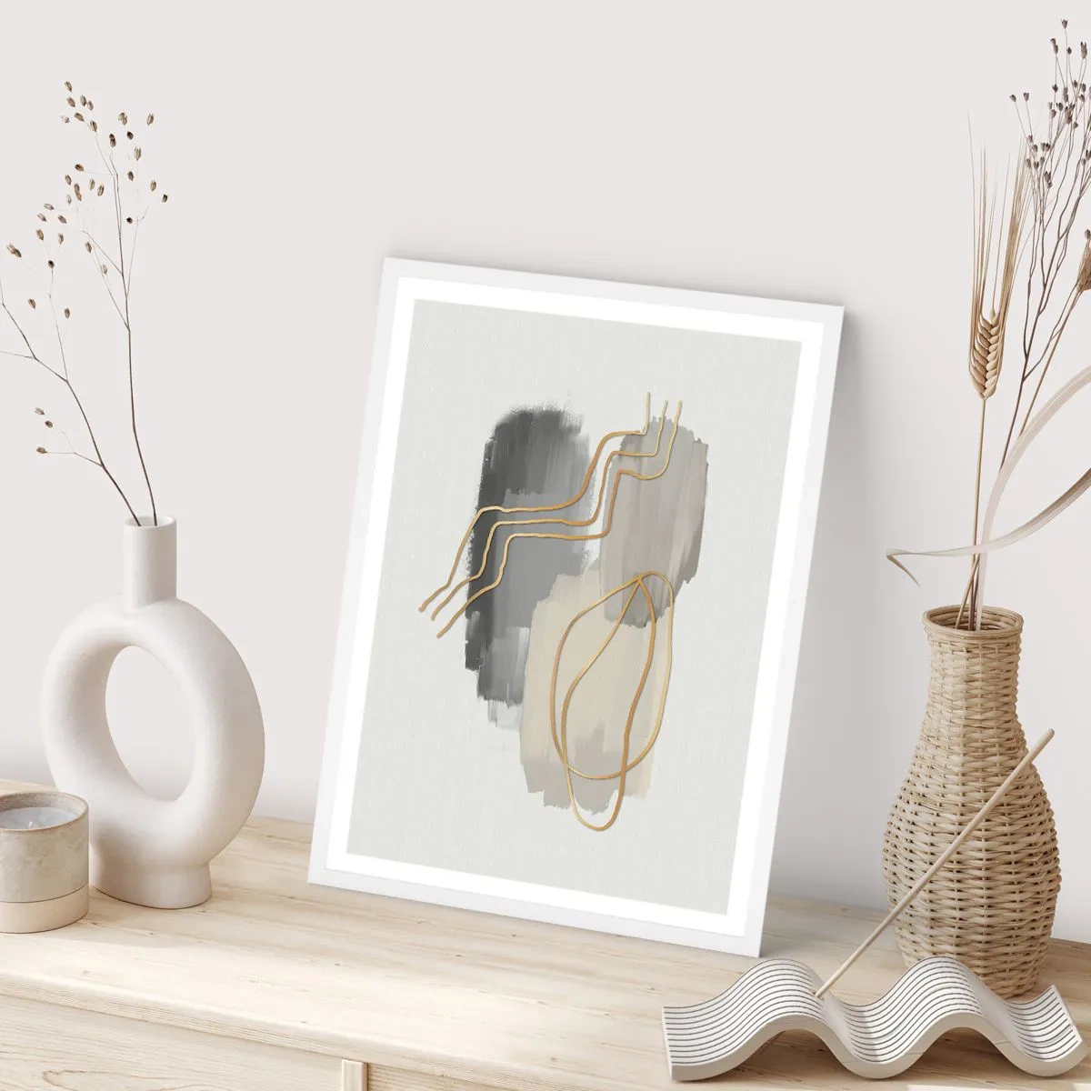 Plakat w białej ramie - Trwanie i ruch - 70x100 cm