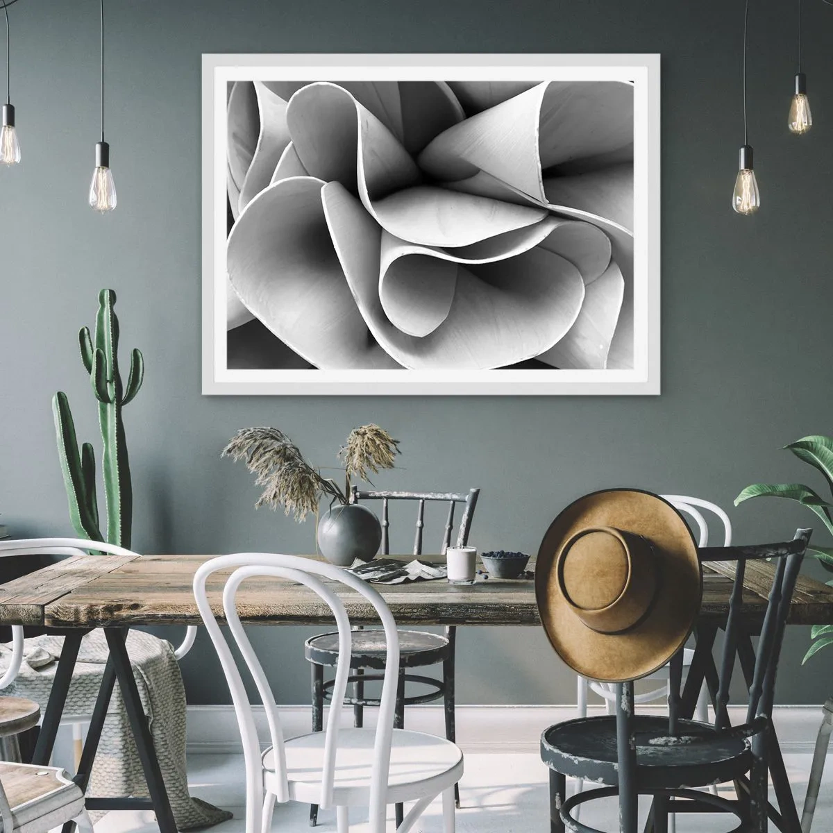 Plakat w białej ramie - Dzieje się w przestrzeni - 100x70 cm