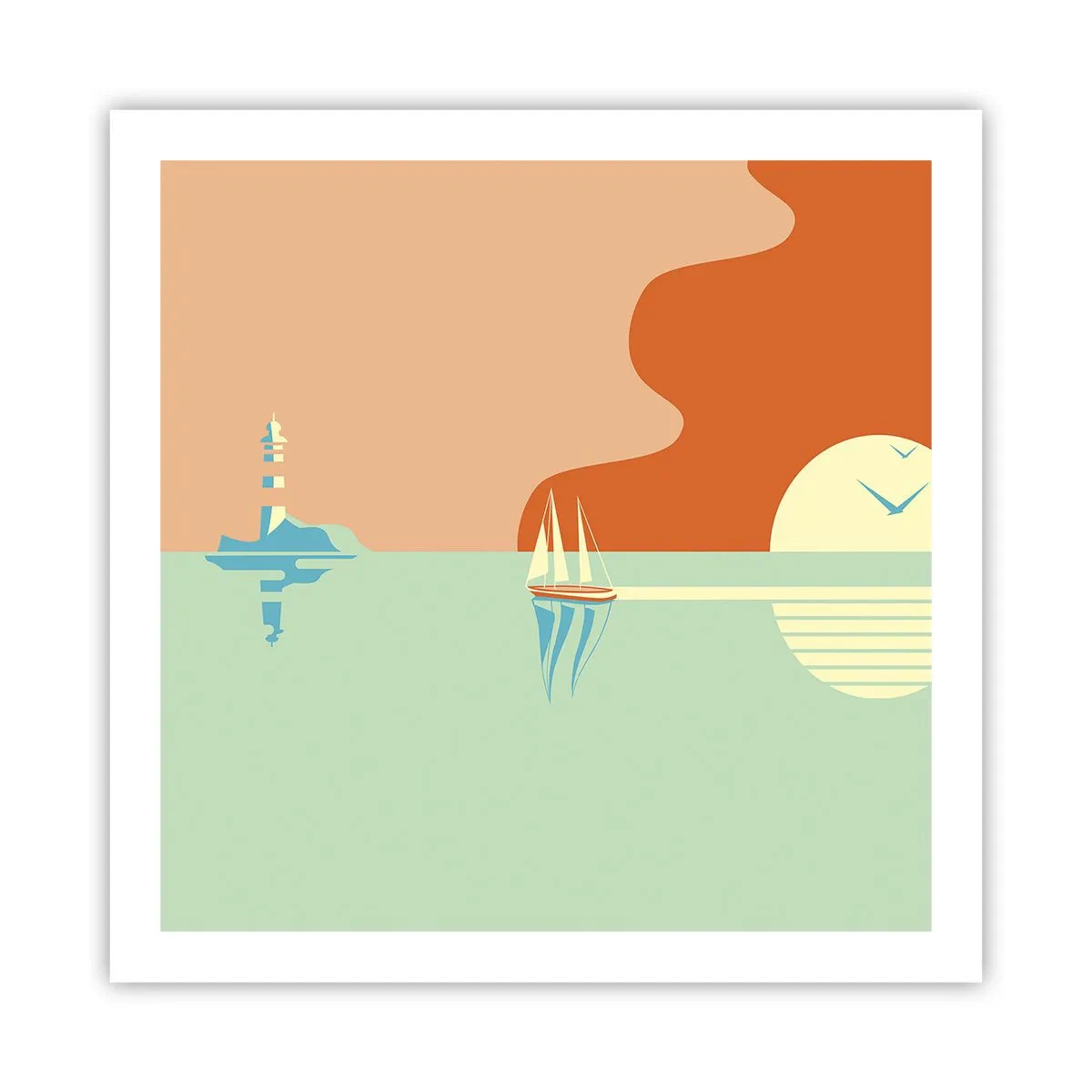 Plakat - Morski pejzaż idealny - 60x60 cm