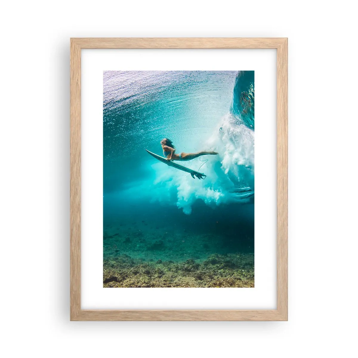 Plakat w ramie jasny dąb - Podwodny świat - 30x40 cm