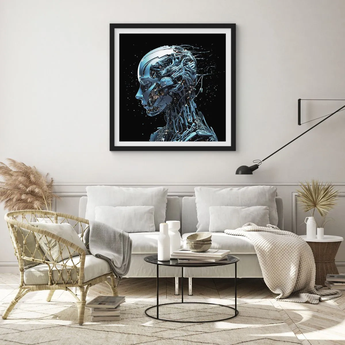 Plakat w czarnej ramie - Technologia jest kobietą - 40x40 cm