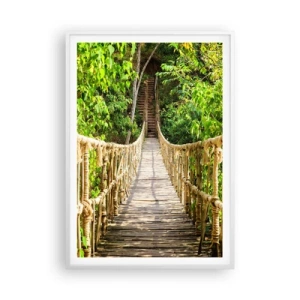 Plakat w białej ramie - Zawieszony w zieleni - 70x100 cm