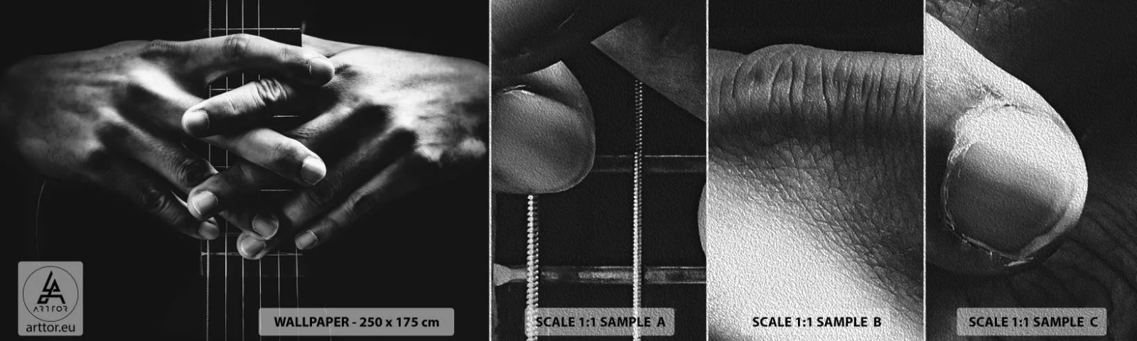 Fototapeta Próbka Premium Sand - Modlitwa artysty - Gitarzysta, Muzyk, Gitara - 100x30 cm