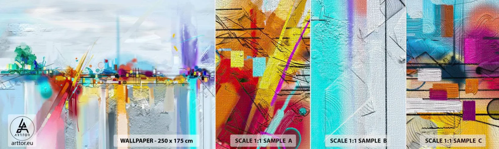 Fototapeta Próbka Premium Canvas - Most radości nad rzeką życia - Abstrakcja, Sztuka, Surrealizm - 100x30 cm