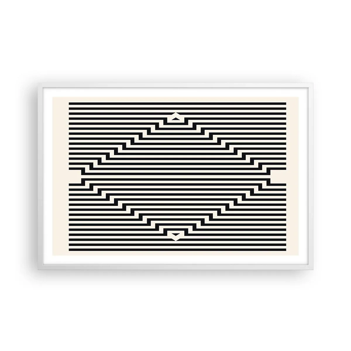 Plakat w białej ramie - Geometryczna iluzja - 91x61 cm