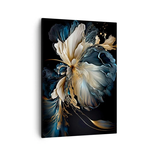 Obraz na płótnie - Fantazyjna kwiatowa kompozycja - 50x70cm - Baśniowy kwiat paproci - Nowoczesna dekoracja ścienna do salonu, kuchni i sypialni ARTTOR