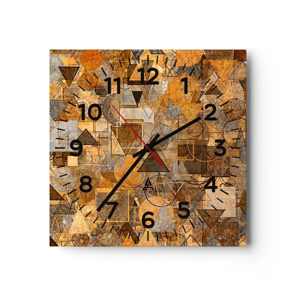 Zegar ścienny - Świat ujęty w formę - 40x40 cm