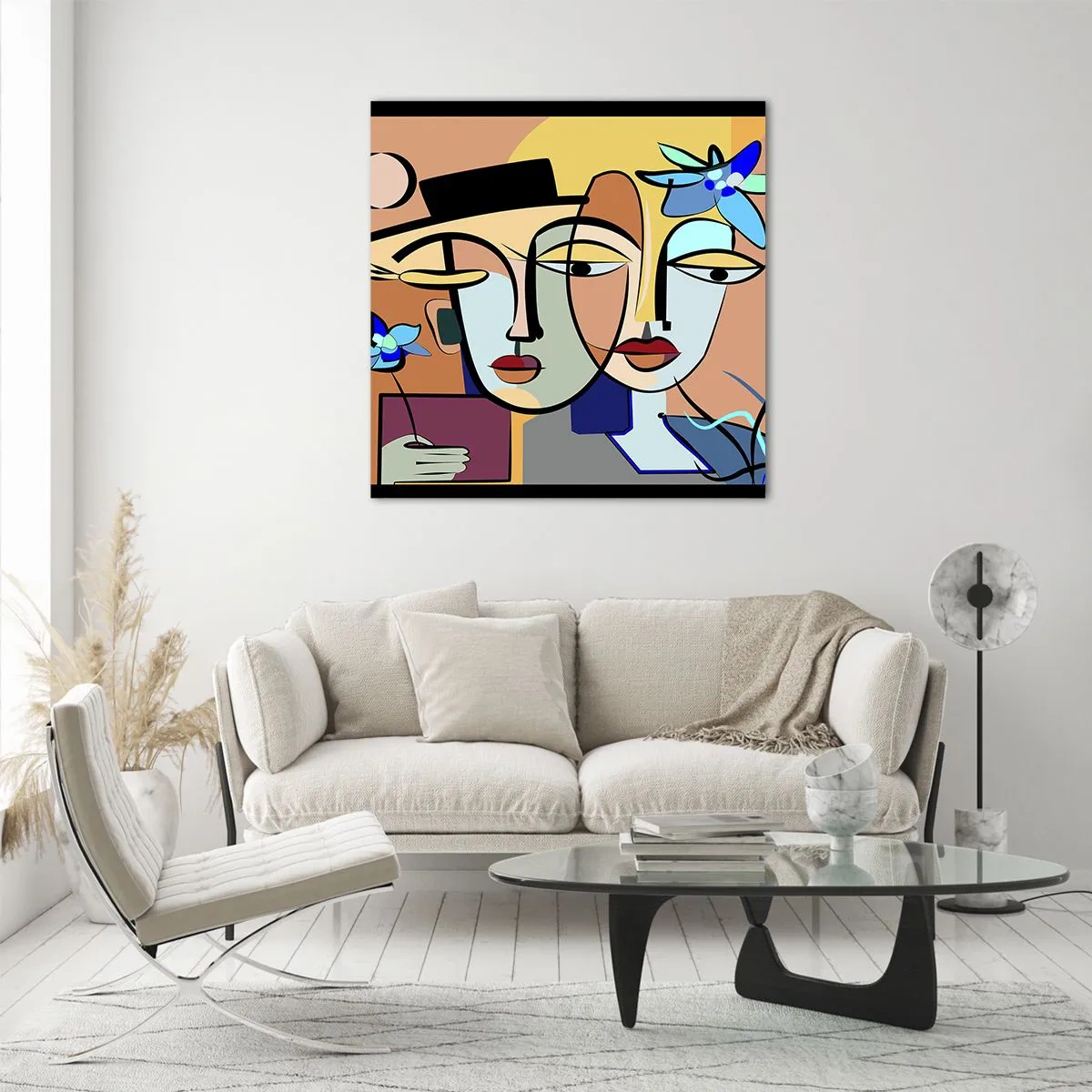 Obraz na szkle - Picassowskie randez vous - 30x30 cm