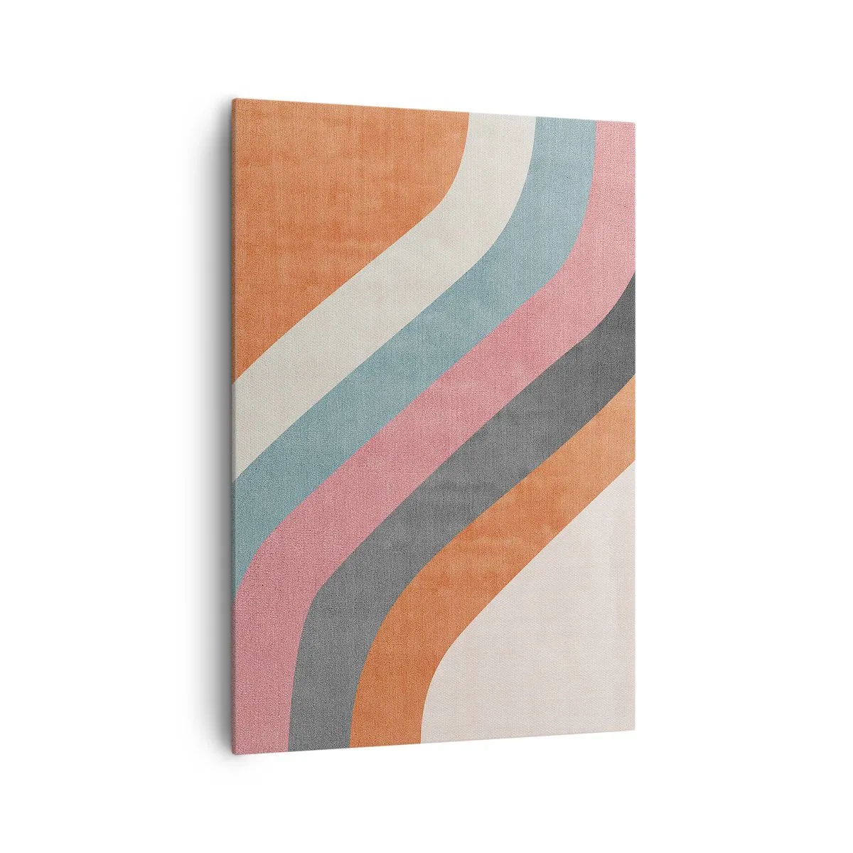 Obraz na płótnie - Kolorowe pasy w stylu retro - 70x100cm - Kompozycja diagonalna – ruch - Nowoczesna dekoracja ścienna do salonu i sypialni ARTTOR