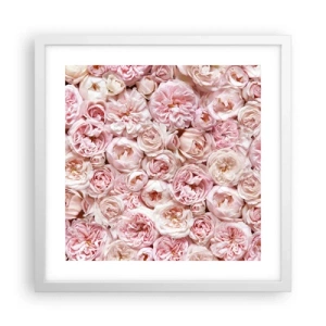 Plakat w białej ramie - Usłane różami - 40x40 cm