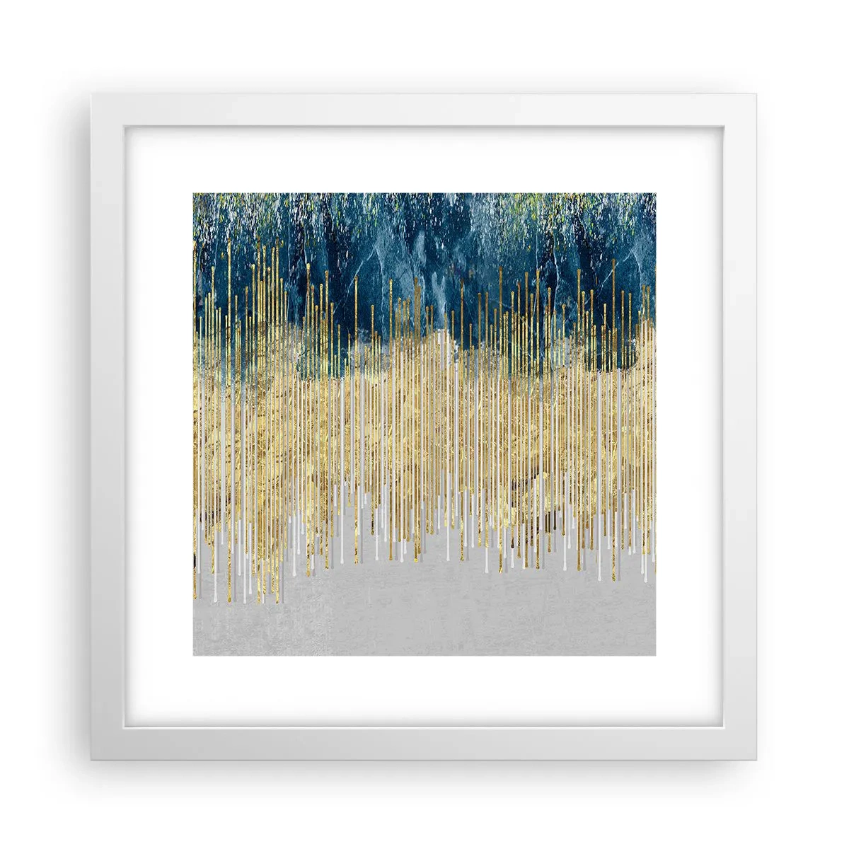 Plakat w białej ramie - Wyzłocona granica - 30x30 cm