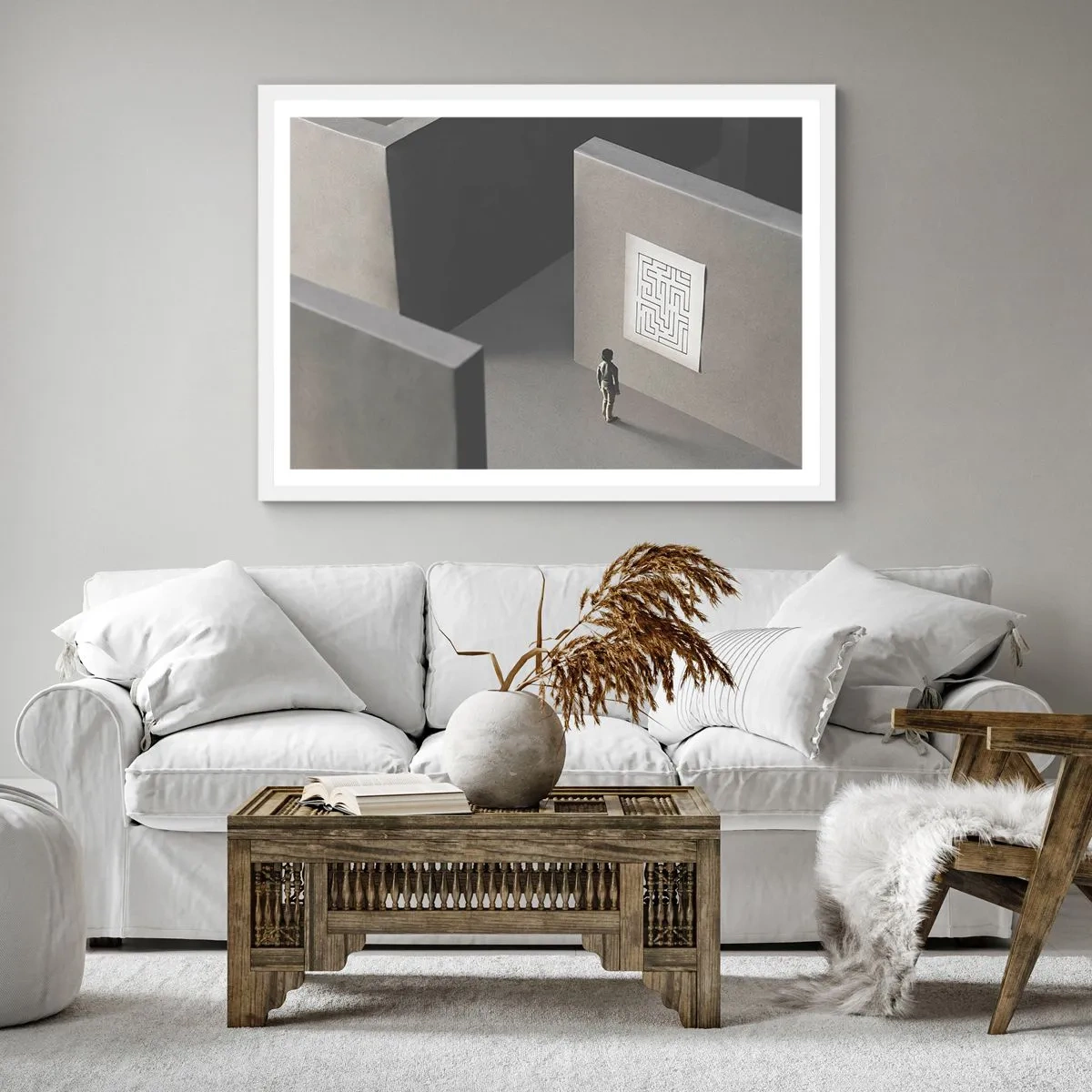 Plakat w białej ramie - Ale gdzie jestem? - 50x50 cm