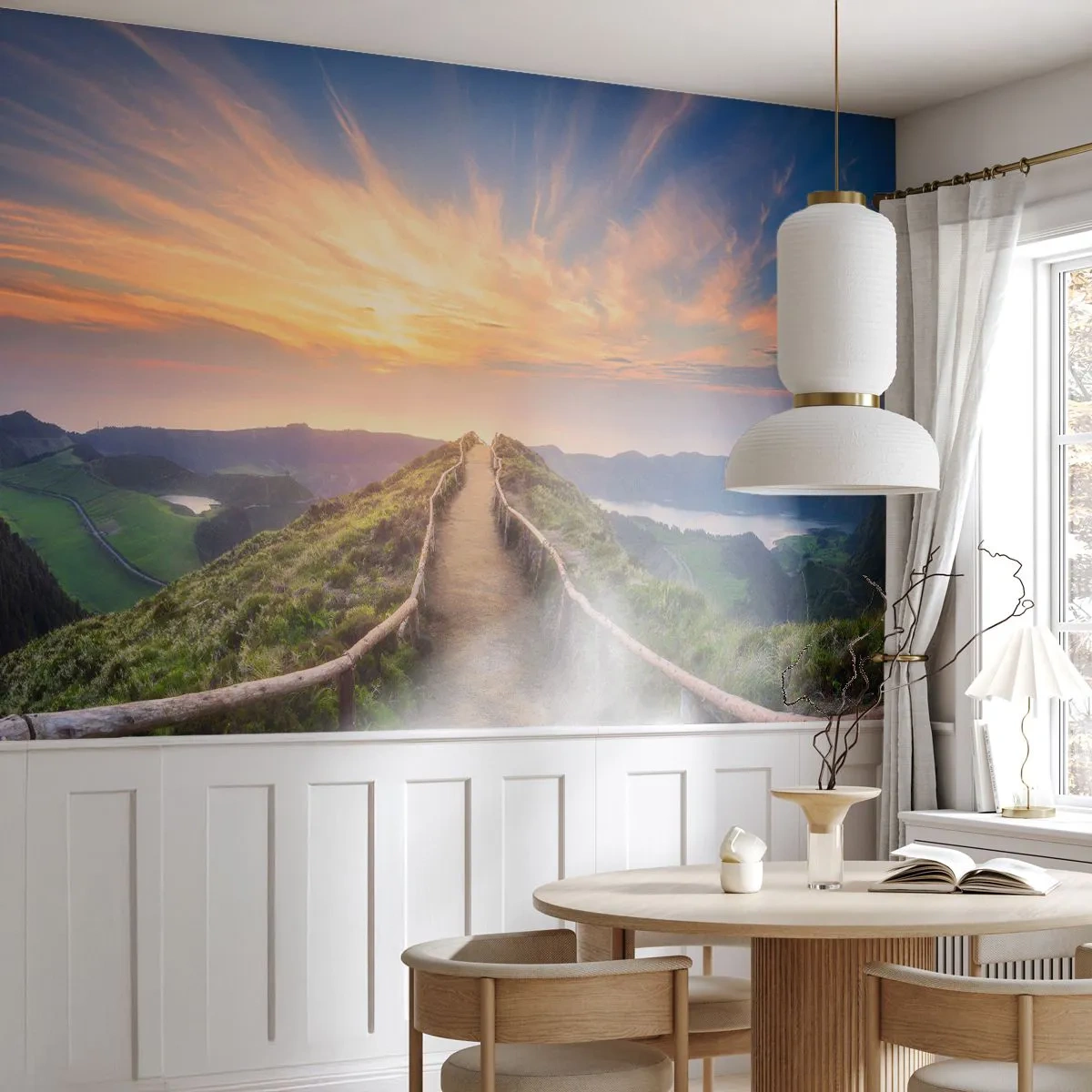 Fototapeta Premium Sand - Malownicza ścieżka na szczycie góry - 100x70cm - Blisko nieba - Nowoczesna dekoracja ścienna do salonu, kuchni i sypialni ARTTOR