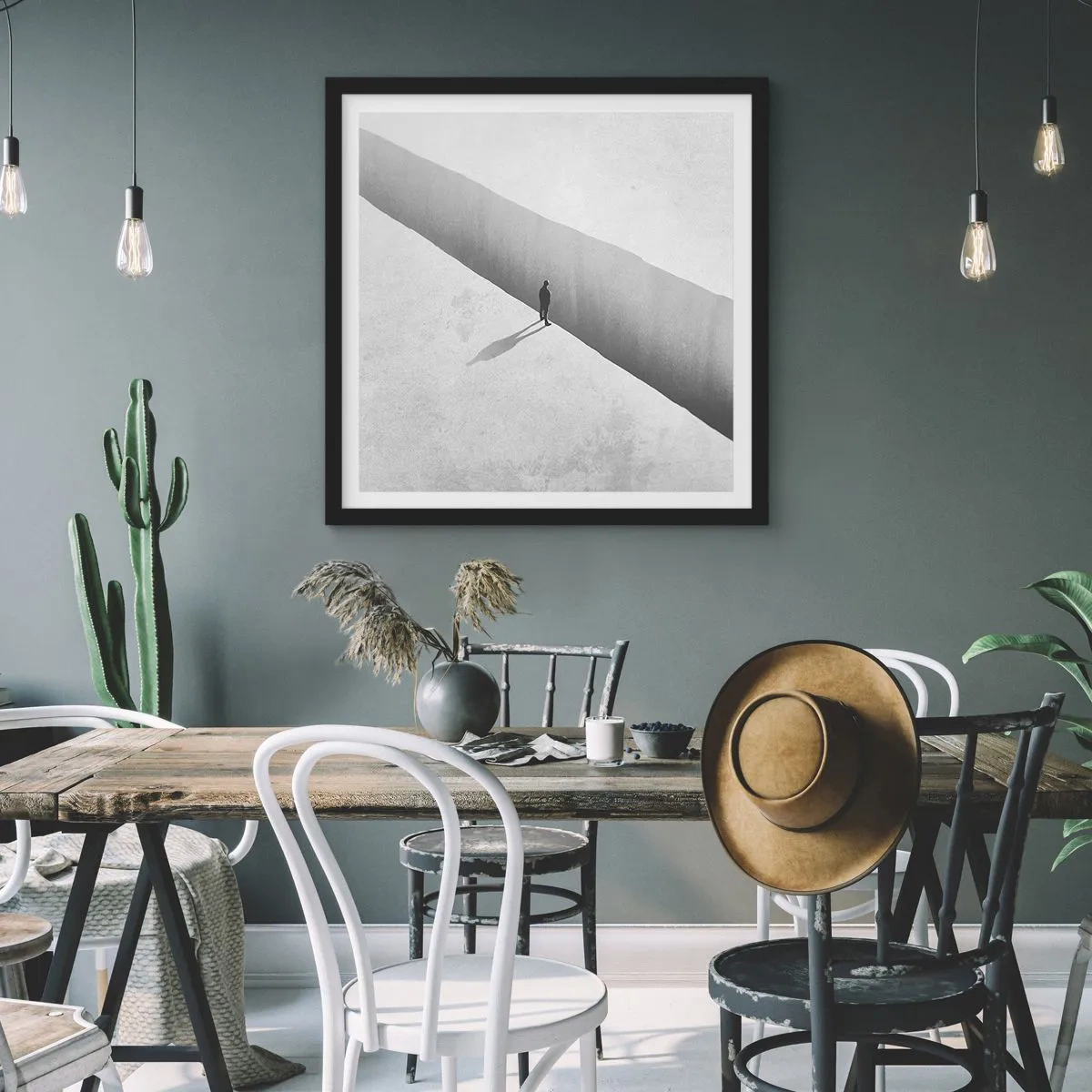 Plakat w czarnej ramie - Jasny cel - 50x50 cm