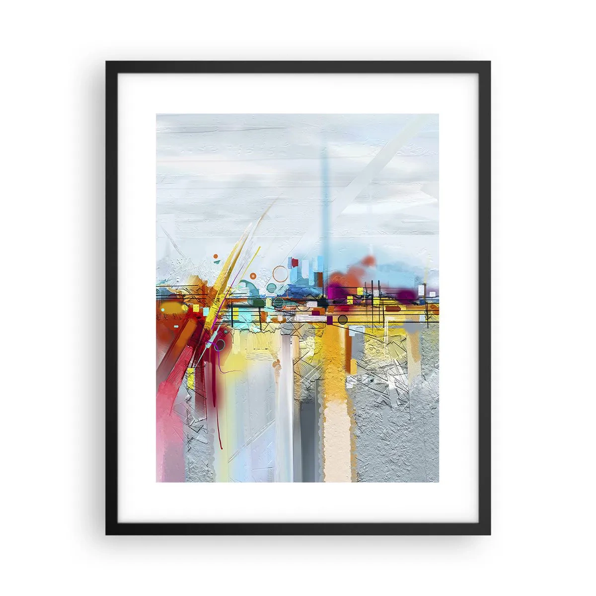 Plakat w czarnej ramie - Most radości nad rzeką życia - 40x50 cm