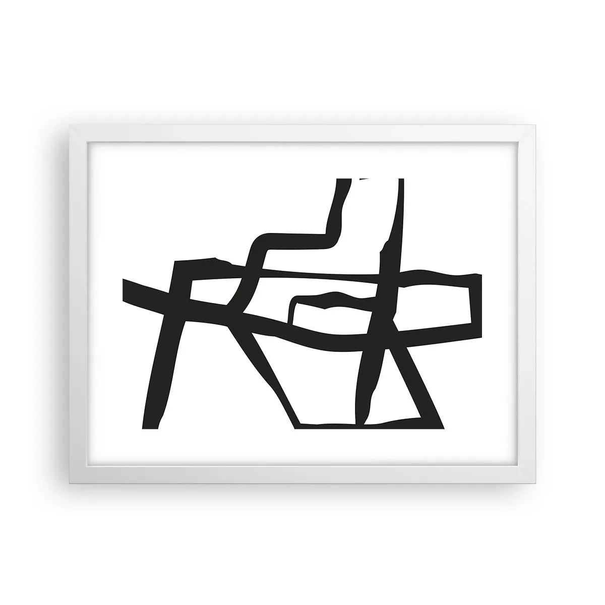 Plakat w białej ramie - Czarno-biała konstrukcja - 40x30 cm