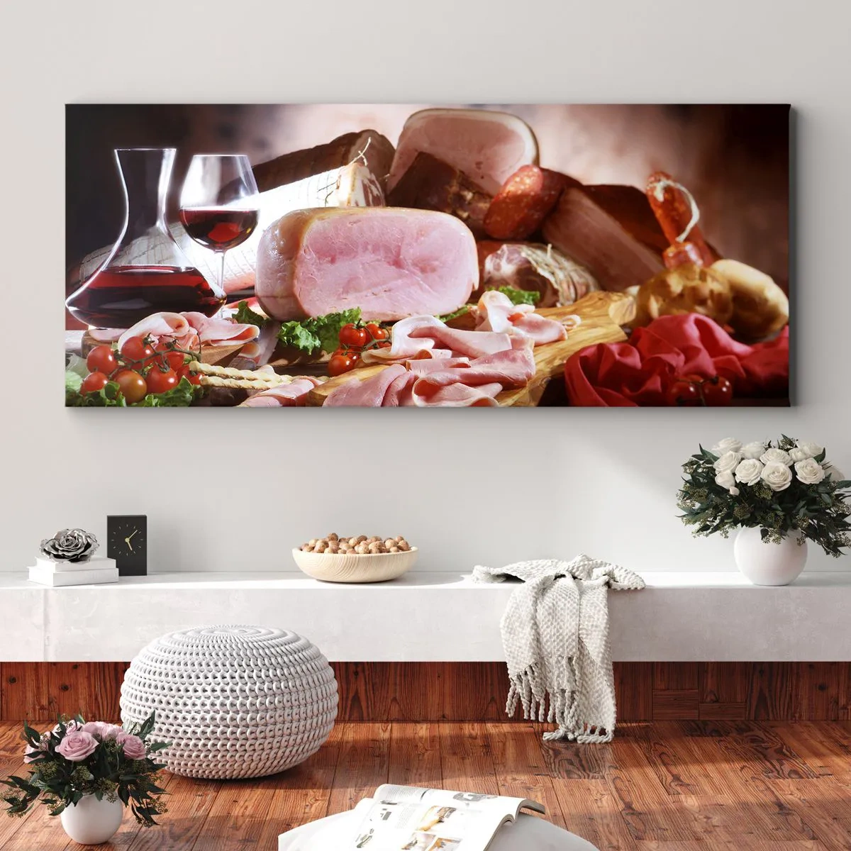 Obraz na płótnie - Kulinarne marzenie z karafką - 100x40 cm