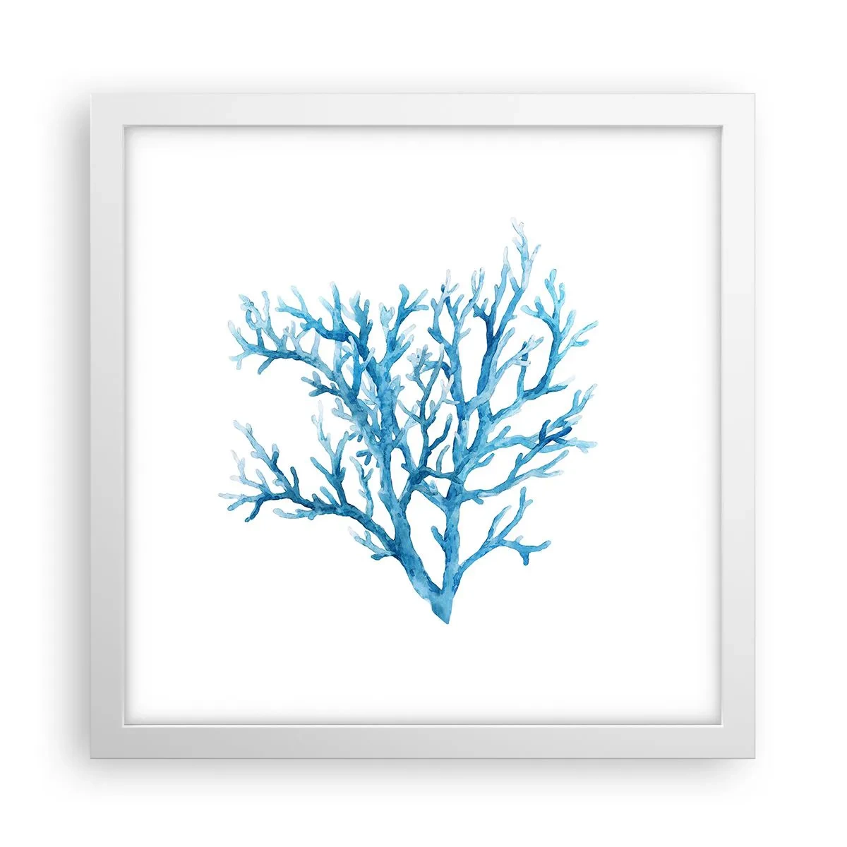 Plakat w białej ramie - Morski filigran - 30x30 cm