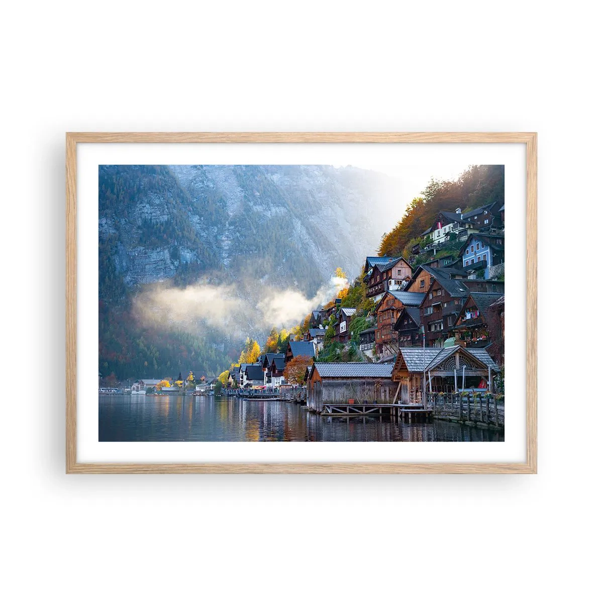 Plakat w ramie jasny dąb - Alpejskie klimaty - 70x50 cm