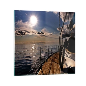 Obraz na szkle - Pod żaglami w stronę słońca - 70x70 cm