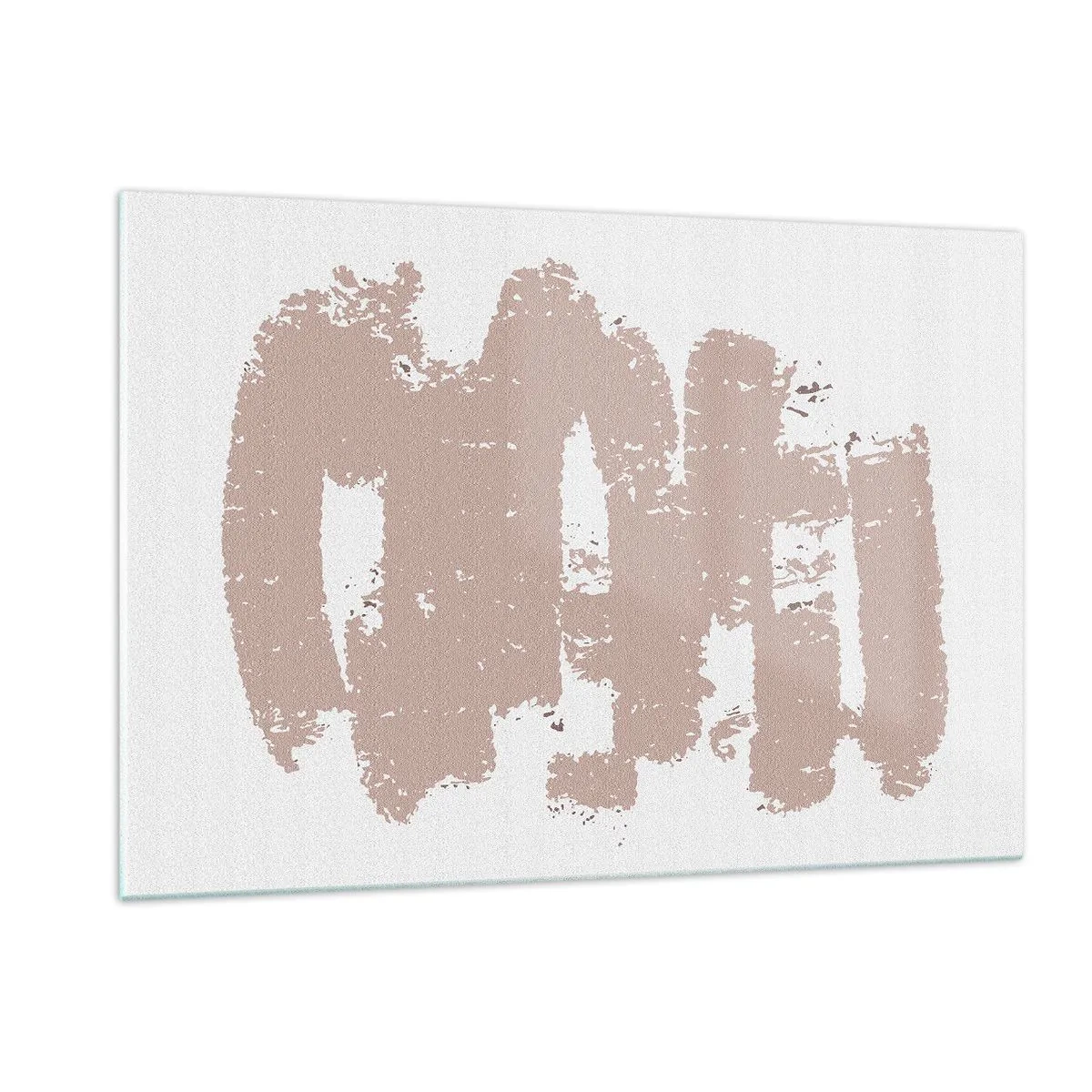 Obraz na szkle - Różowe pociągnięcia farby na białym tle - 120x80cm - Abstrakcja w łagodnym różu - Nowoczesna dekoracja ścienna do salonu, kuchni i sypialni ARTTOR