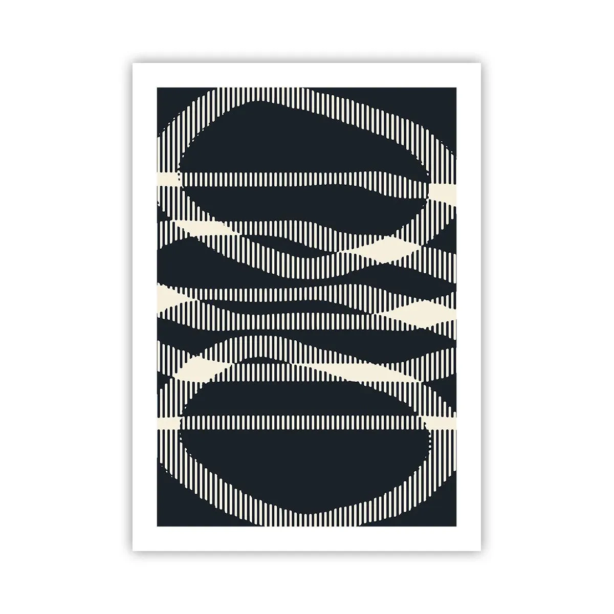 Plakat - Abstrakcyjny motyw geometryczny w odcieniach czerni i bieli - 50x70cm - Próba przełamania ciemności - Nowoczesna dekoracja ścienna do salonu, kuchni i sypialni ARTTOR