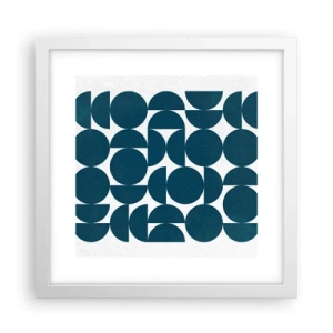 Plakat w białej ramie - Koła i półkola - 30x30 cm