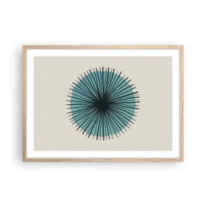 Plakat w ramie jasny dąb - Promieniście na błękicie - 70x50 cm