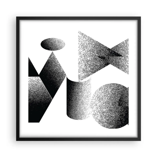 Plakat w czarnej ramie - Kąty i owale - 50x50 cm