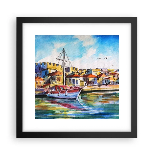 Plakat w czarnej ramie - Tęczowe popołudnie - 30x30 cm